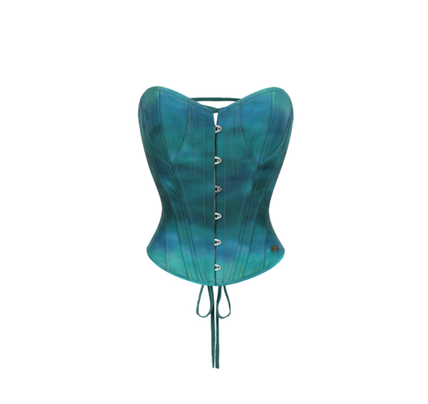 EMELINE BLUE CORSET & LONG SKIRT FORMAL SET