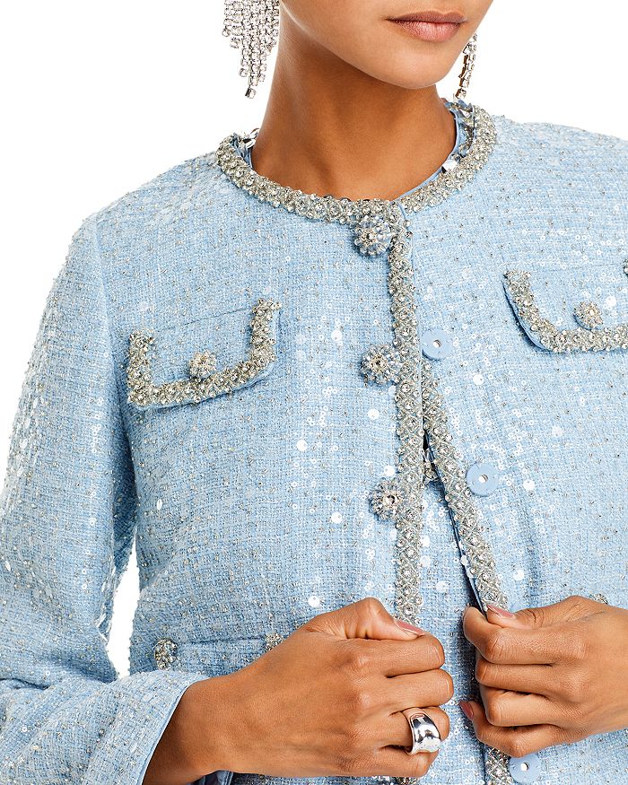 EMBELLISHED BOUCLÉ JACKET, BLAZER STYLE FOR EVENTS