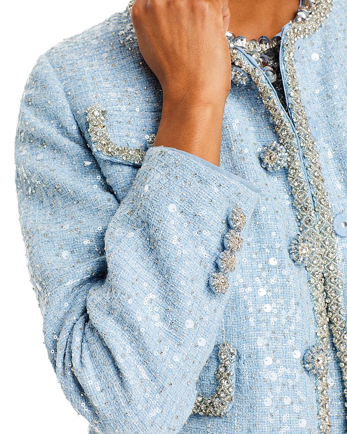 EMBELLISHED BOUCLÉ JACKET, BLAZER STYLE FOR EVENTS
