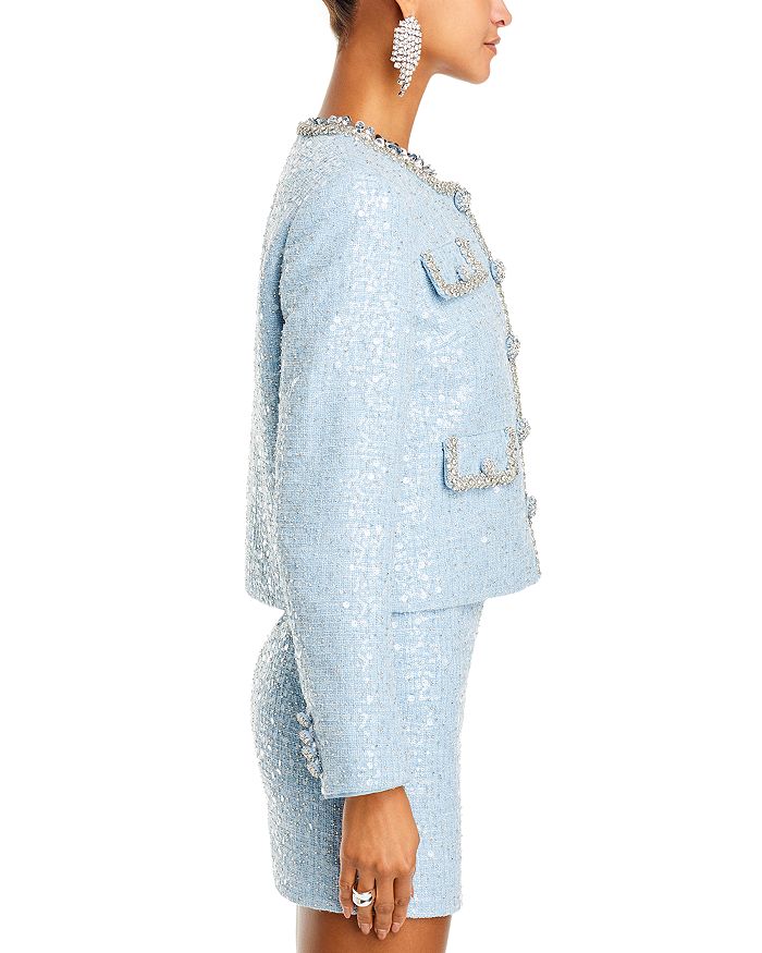 EMBELLISHED BOUCLÉ JACKET, BLAZER STYLE FOR EVENTS