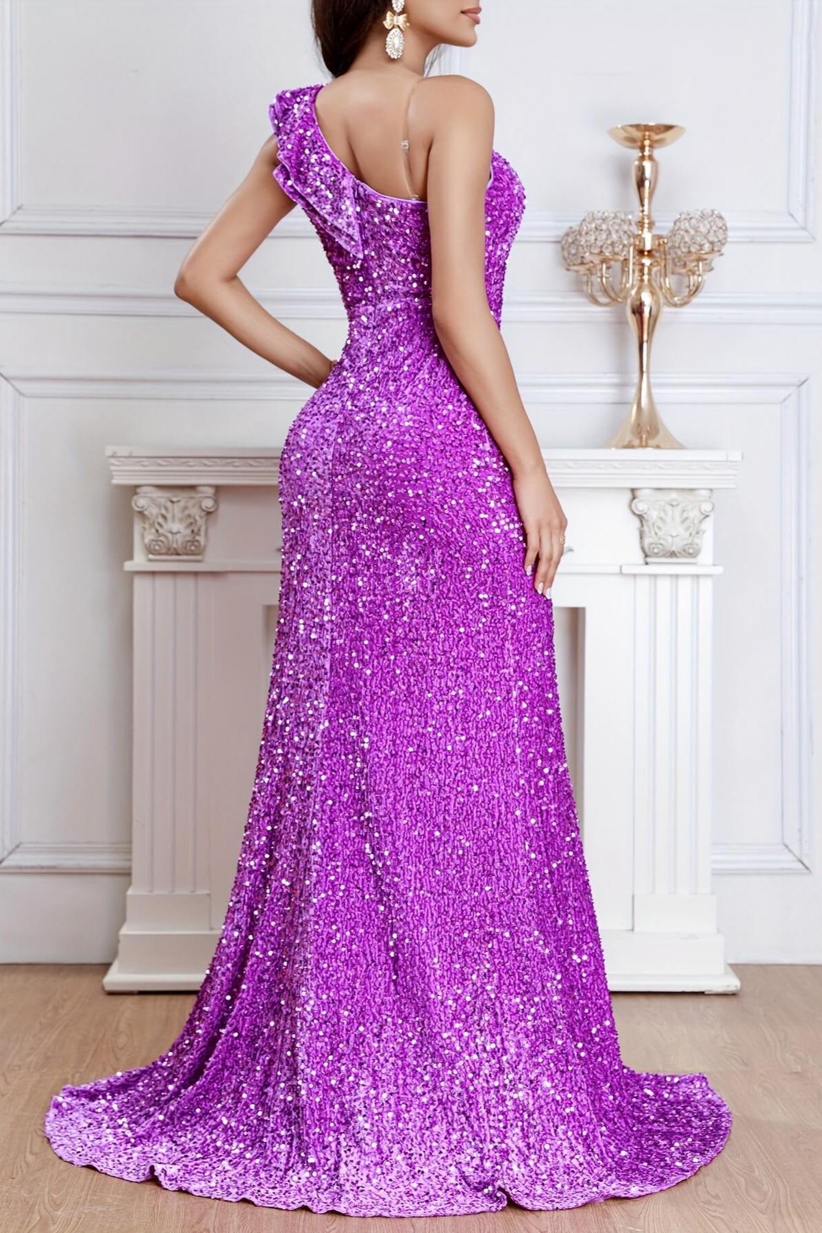 GLITTER SEQUIN PAGEANT GOWN, FORMAL EVENING