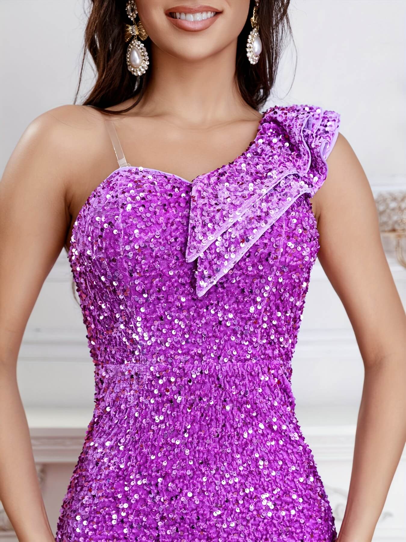 GLITTER SEQUIN PAGEANT GOWN, FORMAL EVENING