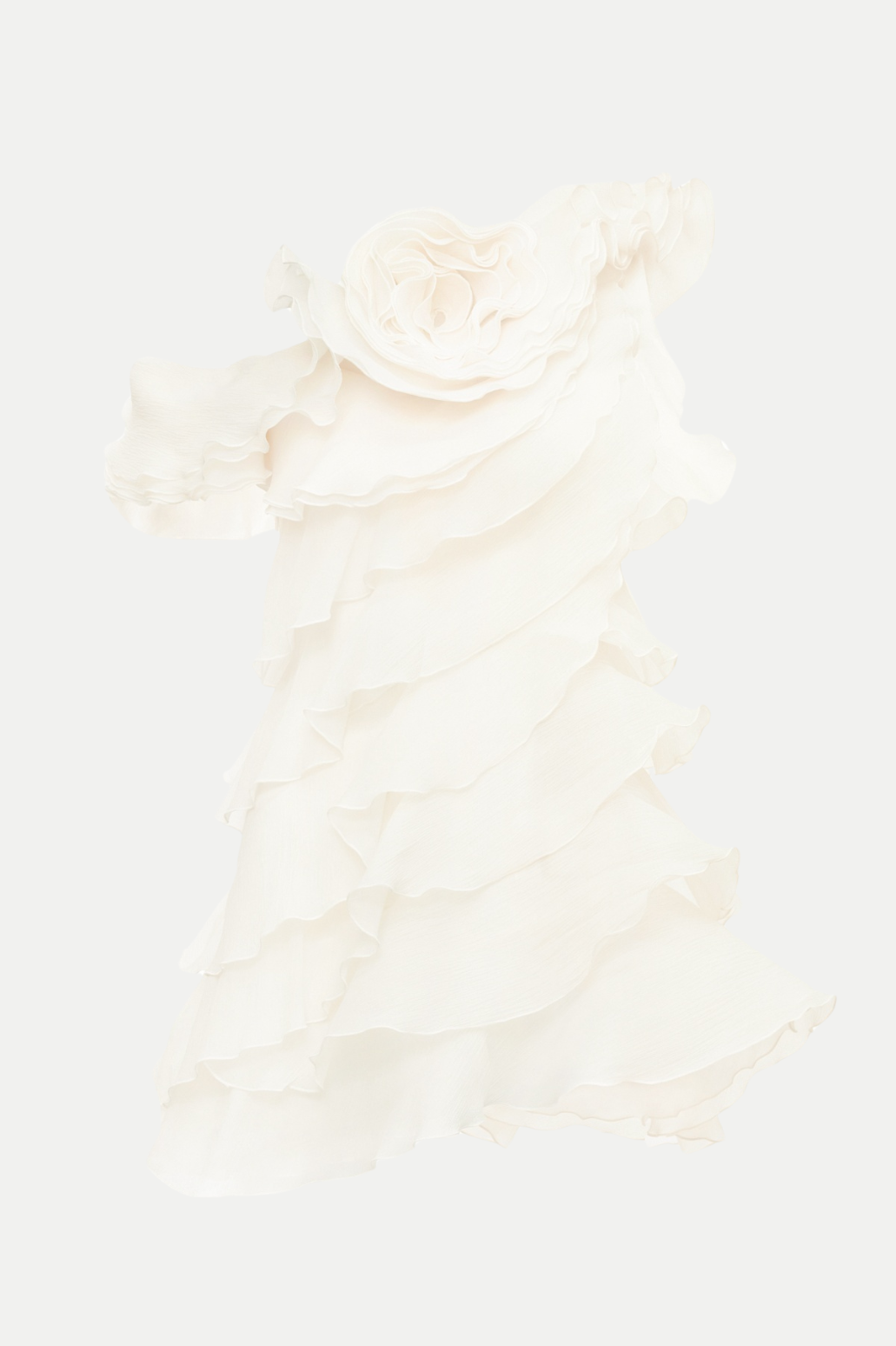 SHELYN BEIGE ONE SHOULDER RUFFLE MINI DRESS