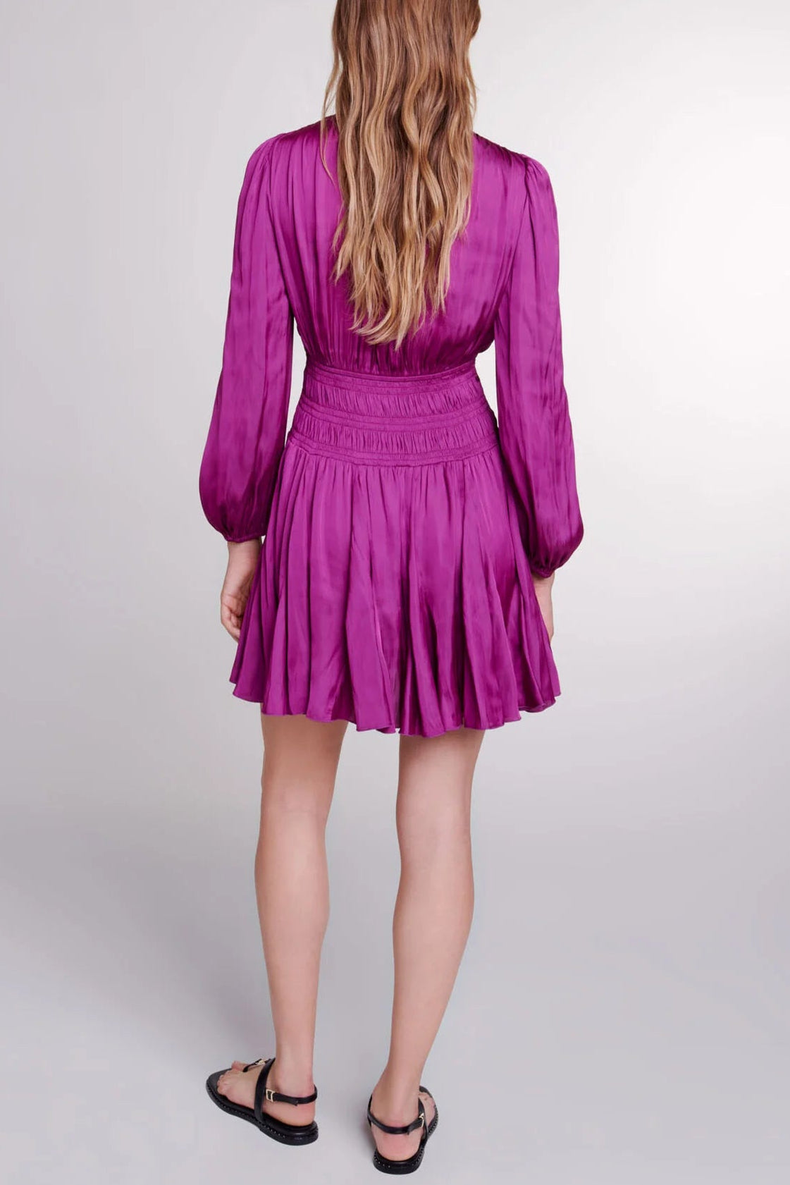 SATIN SHORT DRESS FOR EVENING PARTY