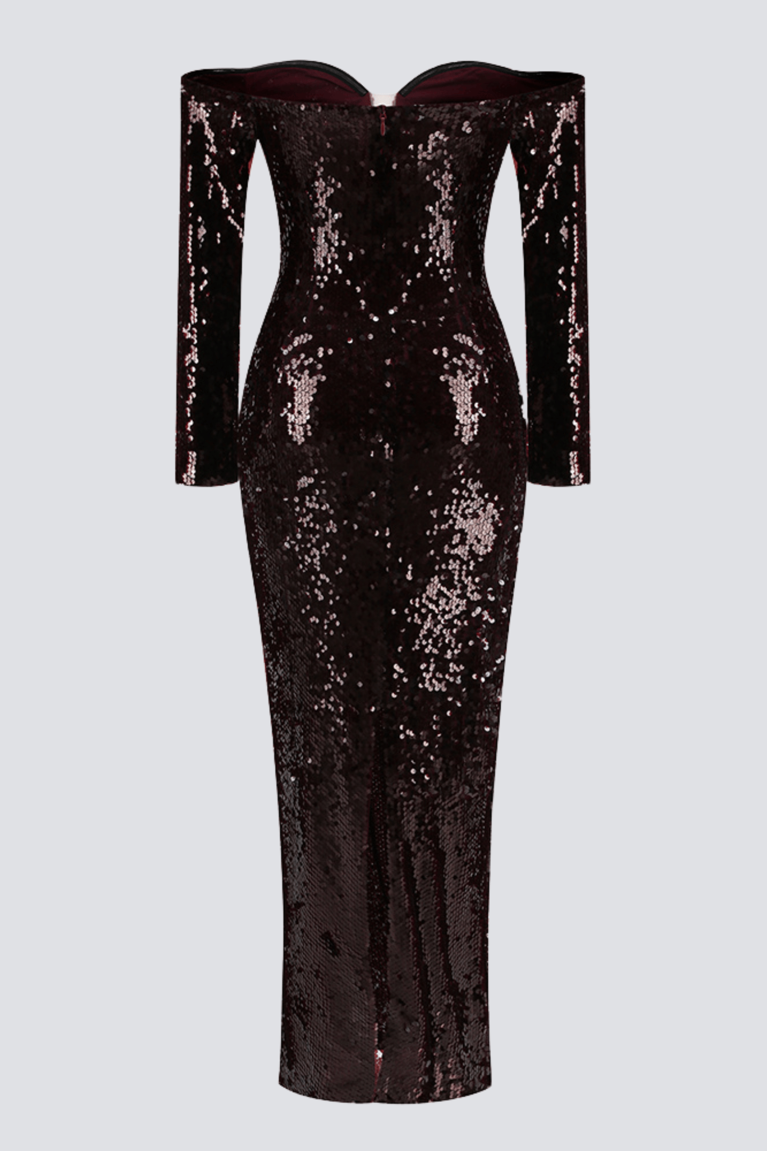 SOLVAY SEQUIN OFF-SHOULDER MAXI DRESS