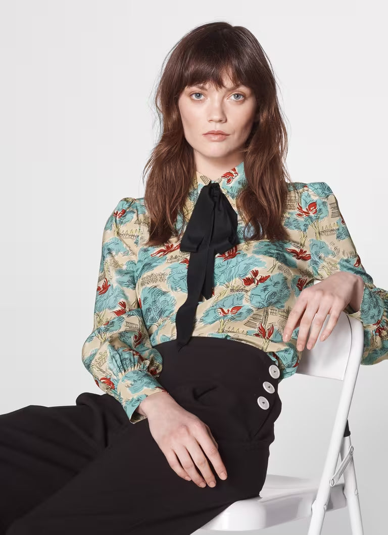 SONYA TUILERIES PRINT SILK SHIRT FOR EVENTS