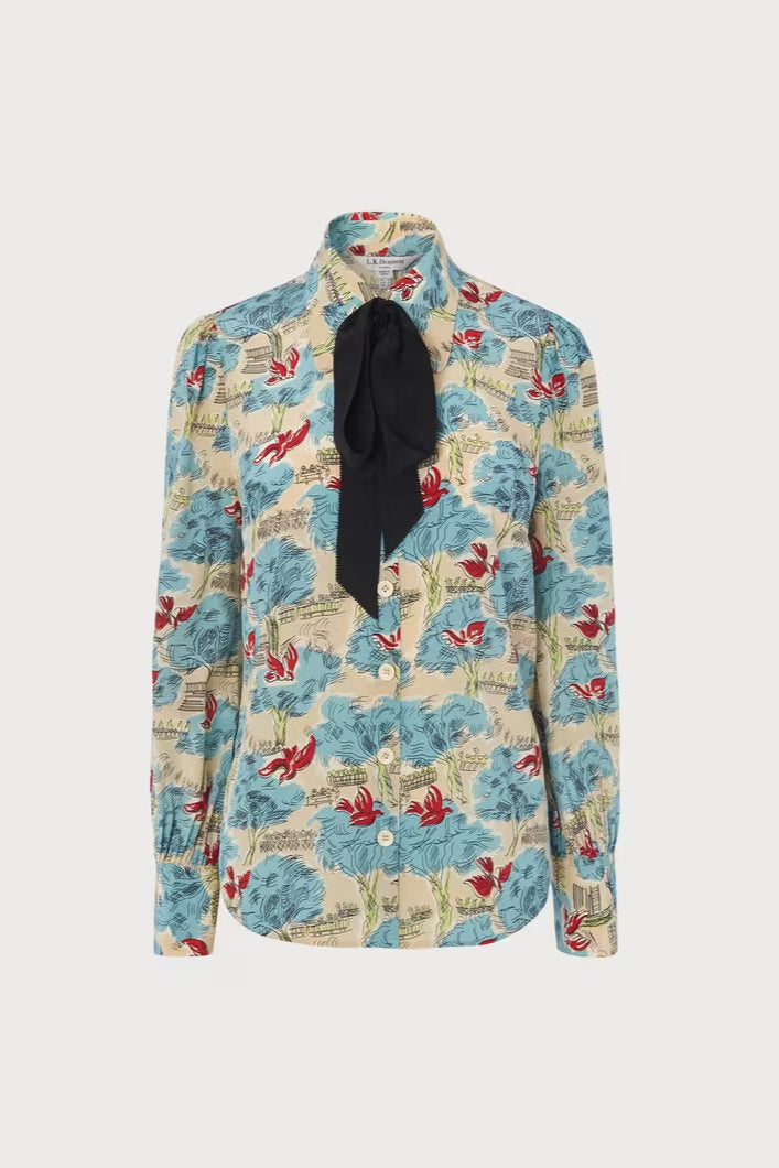 SONYA TUILERIES PRINT SILK SHIRT FOR EVENTS