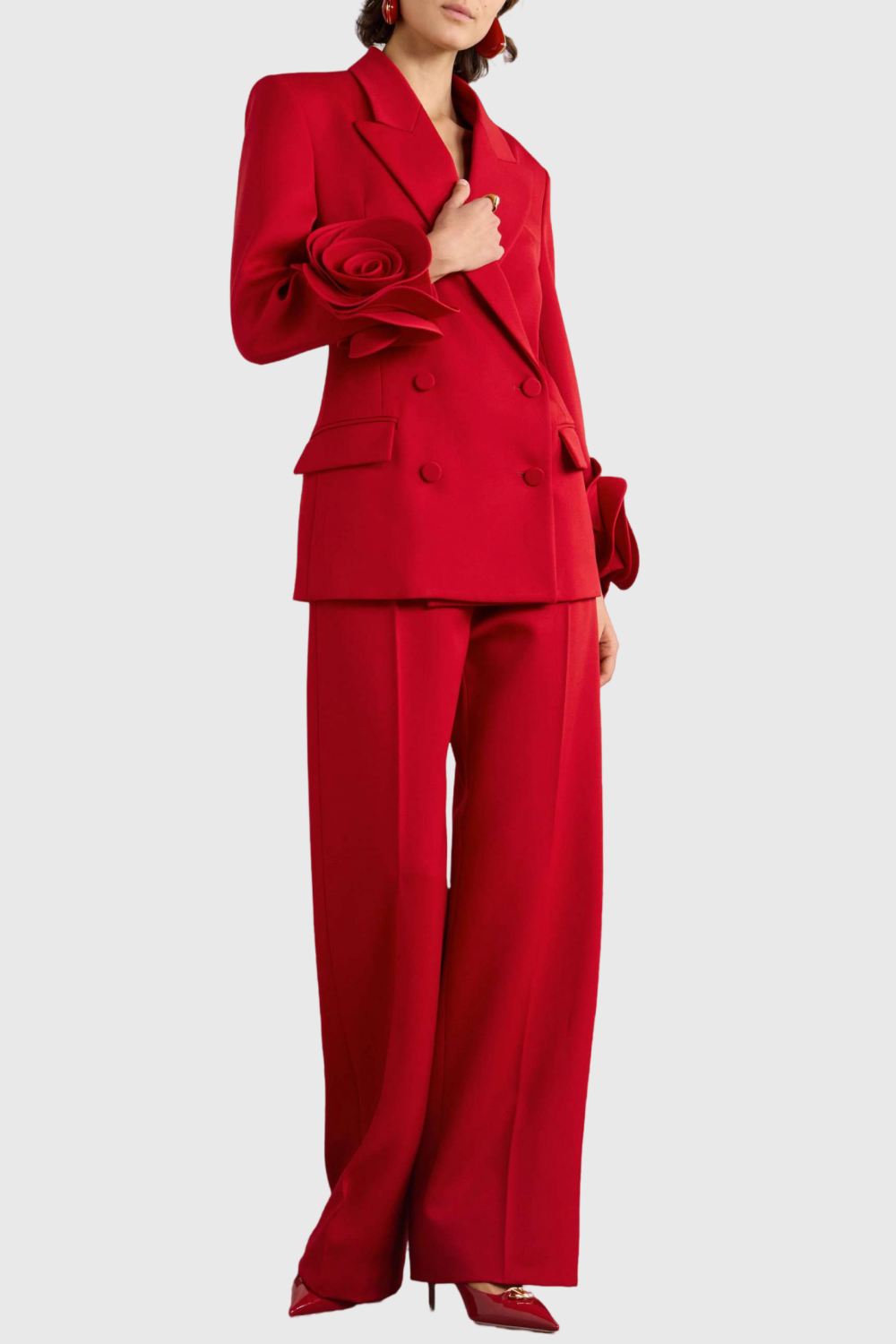 SOPHIA ROSE APPLIQUÉ BLAZER RED EVENING
