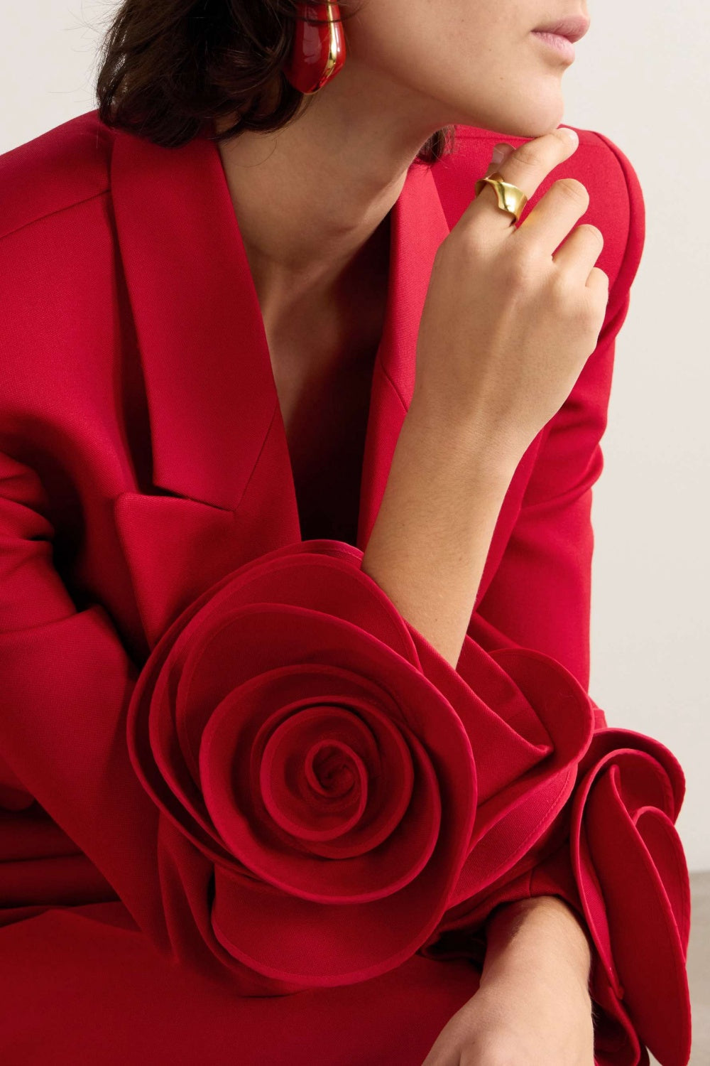 SOPHIA ROSE APPLIQUÉ BLAZER RED EVENING