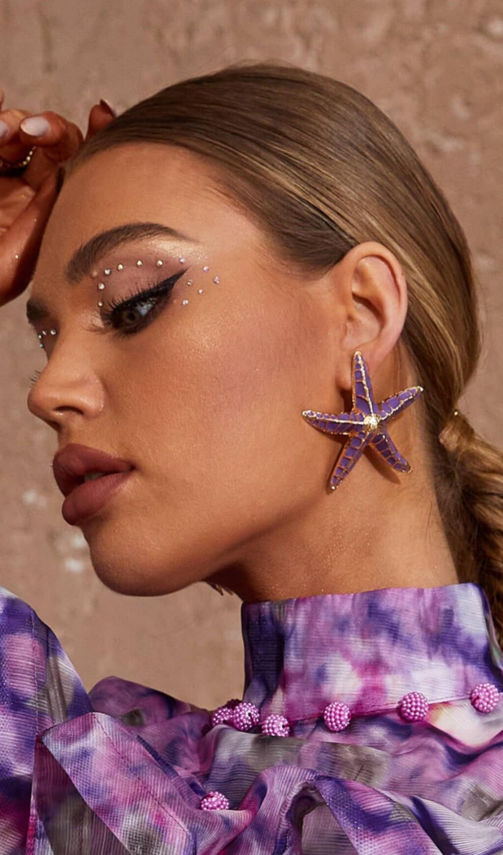 PURPLE STARFISH EARRINGS - BEACH JEWELRY