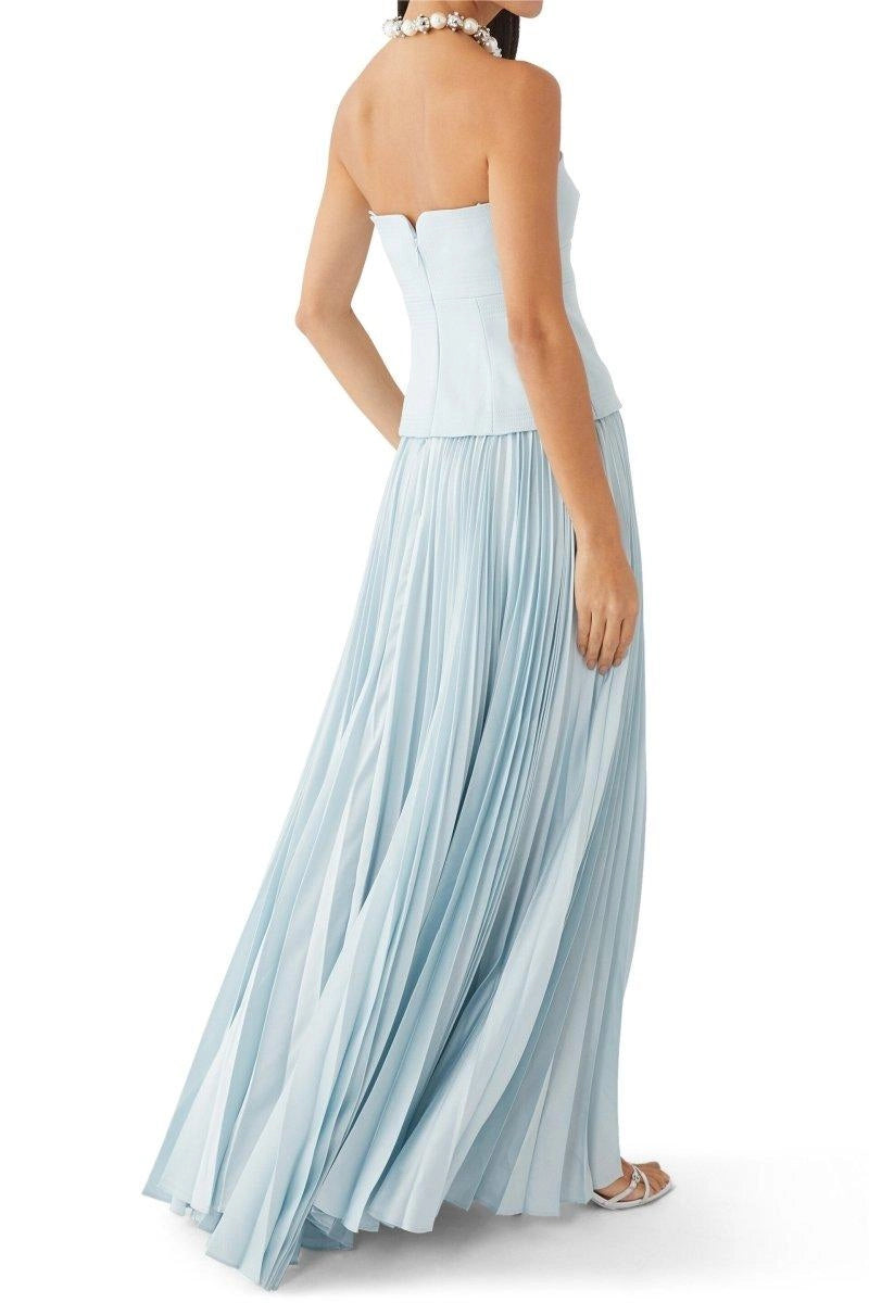 SWEETHEART OFF-SHOULDER PLEATED MIDI DRESS