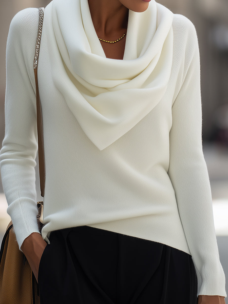 T1-3_694785af-7d13-45da-8a88-a6bbc52b5b76 DRAPED COWL NECK LONG SLEEVE TOP FOR EVENING