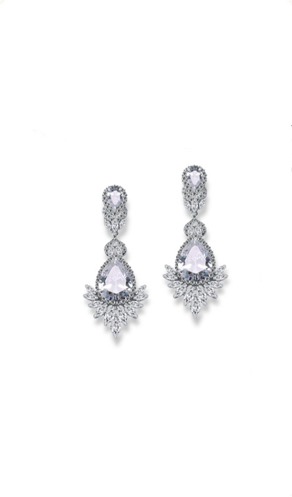 TEMPERAMENT-DROP-SHAPED-ZIRCON-EARRINGS TEMPERAMENT DROP ZIRCON EARRINGS FOR PARTY