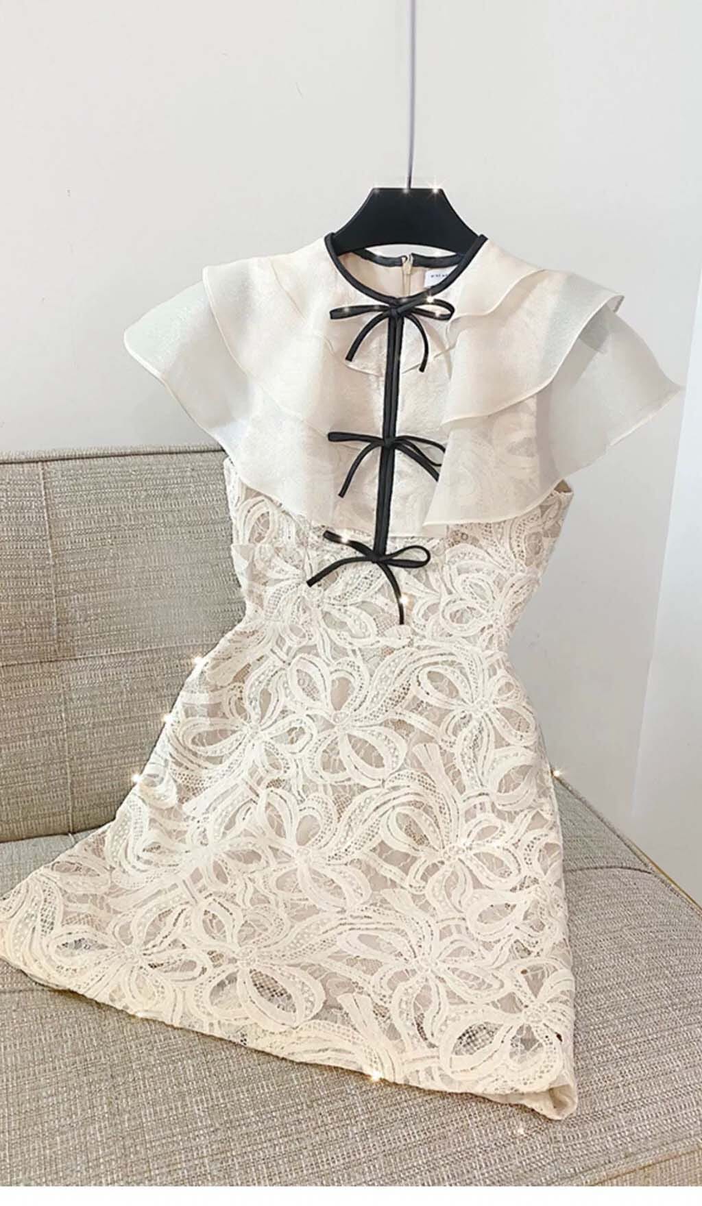 TIERED-NECK-MINI-DRESS-IN-WHITE-STYLE-OF-CB-5 WHITE TIERED NECK MINI DRESS FOR EVENTS