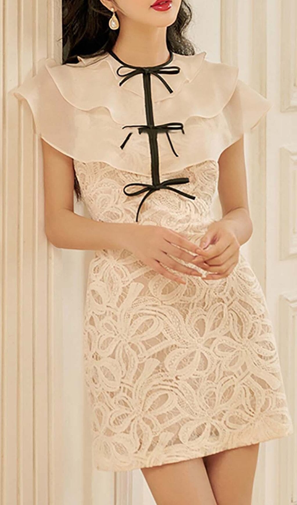 TIERED-NECK-MINI-DRESS-IN-WHITE-STYLE-OF-CB WHITE TIERED NECK MINI DRESS FOR EVENTS