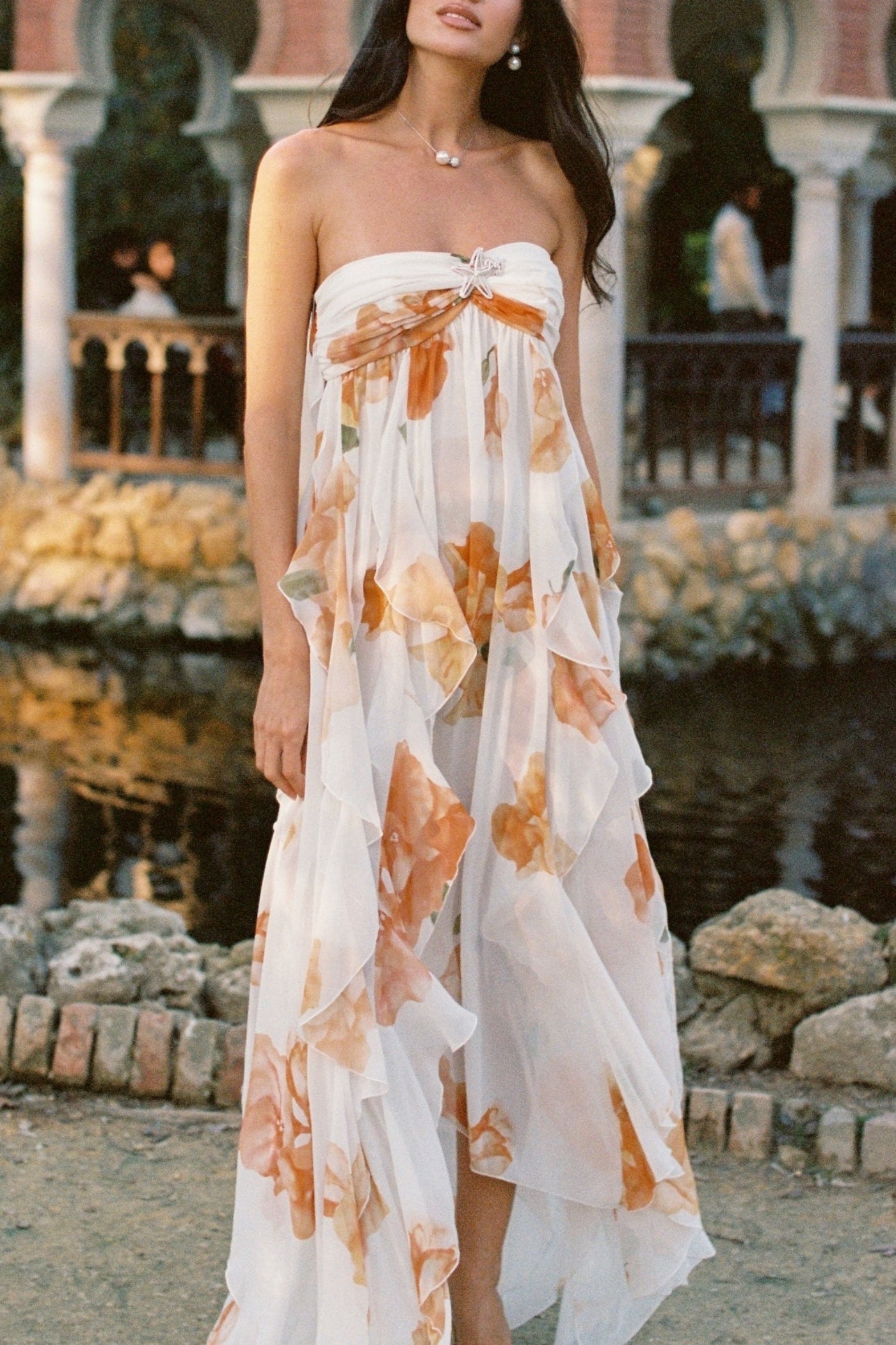 TAKALA FLORAL MAXI DRESS BACKLESS HALTER