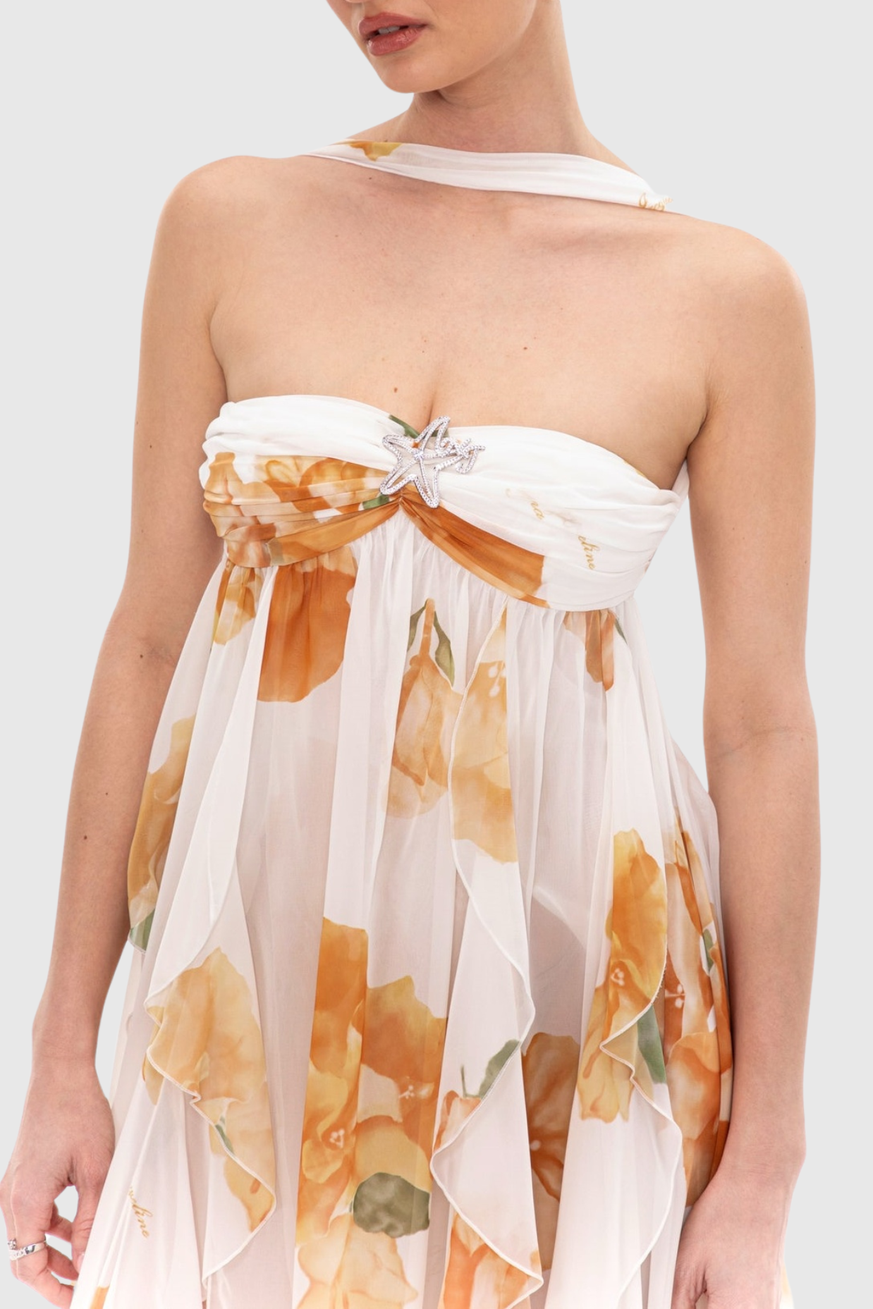 TAKALA FLORAL MAXI DRESS BACKLESS HALTER