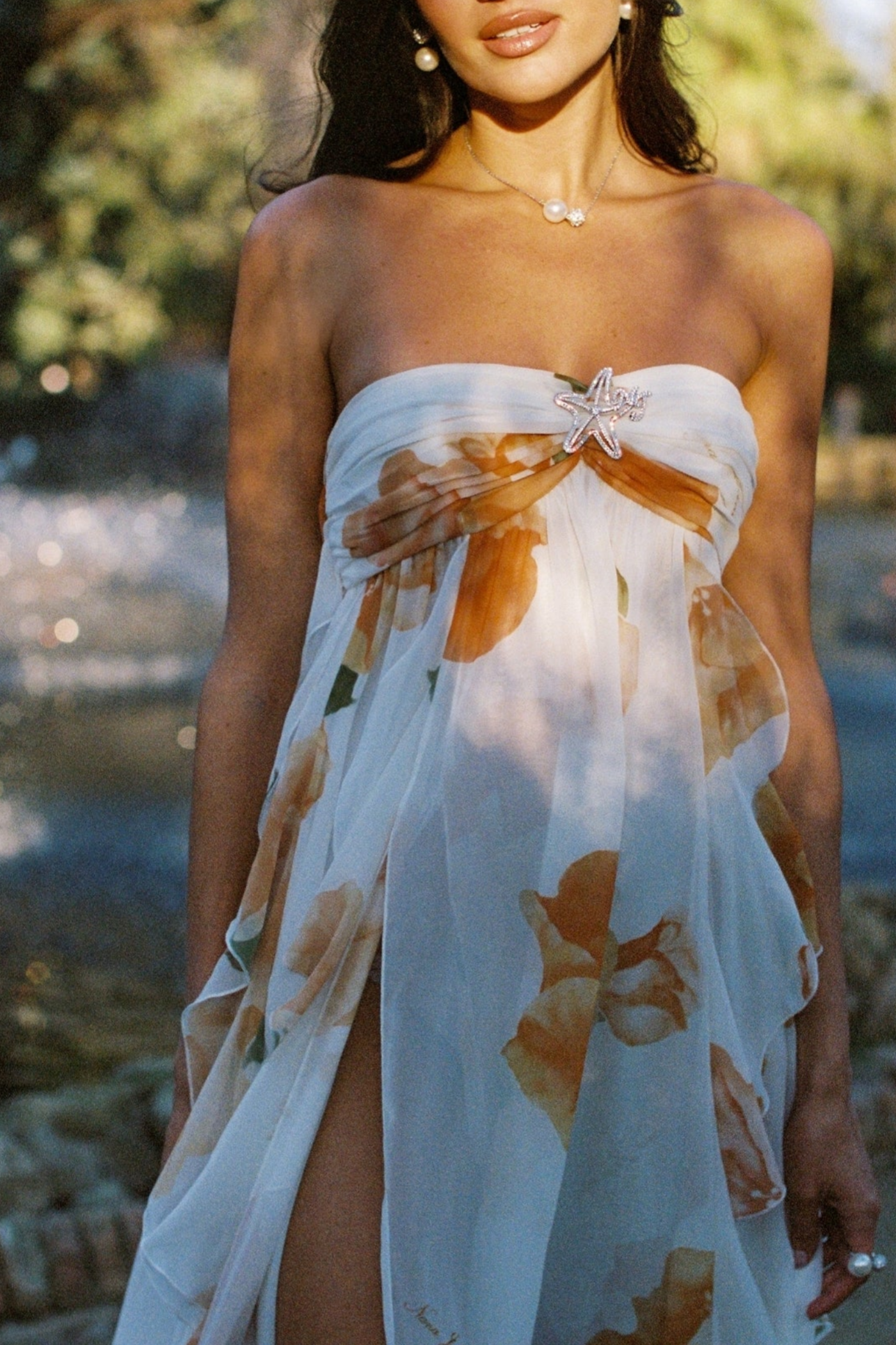 TAKALA FLORAL MAXI DRESS BACKLESS HALTER