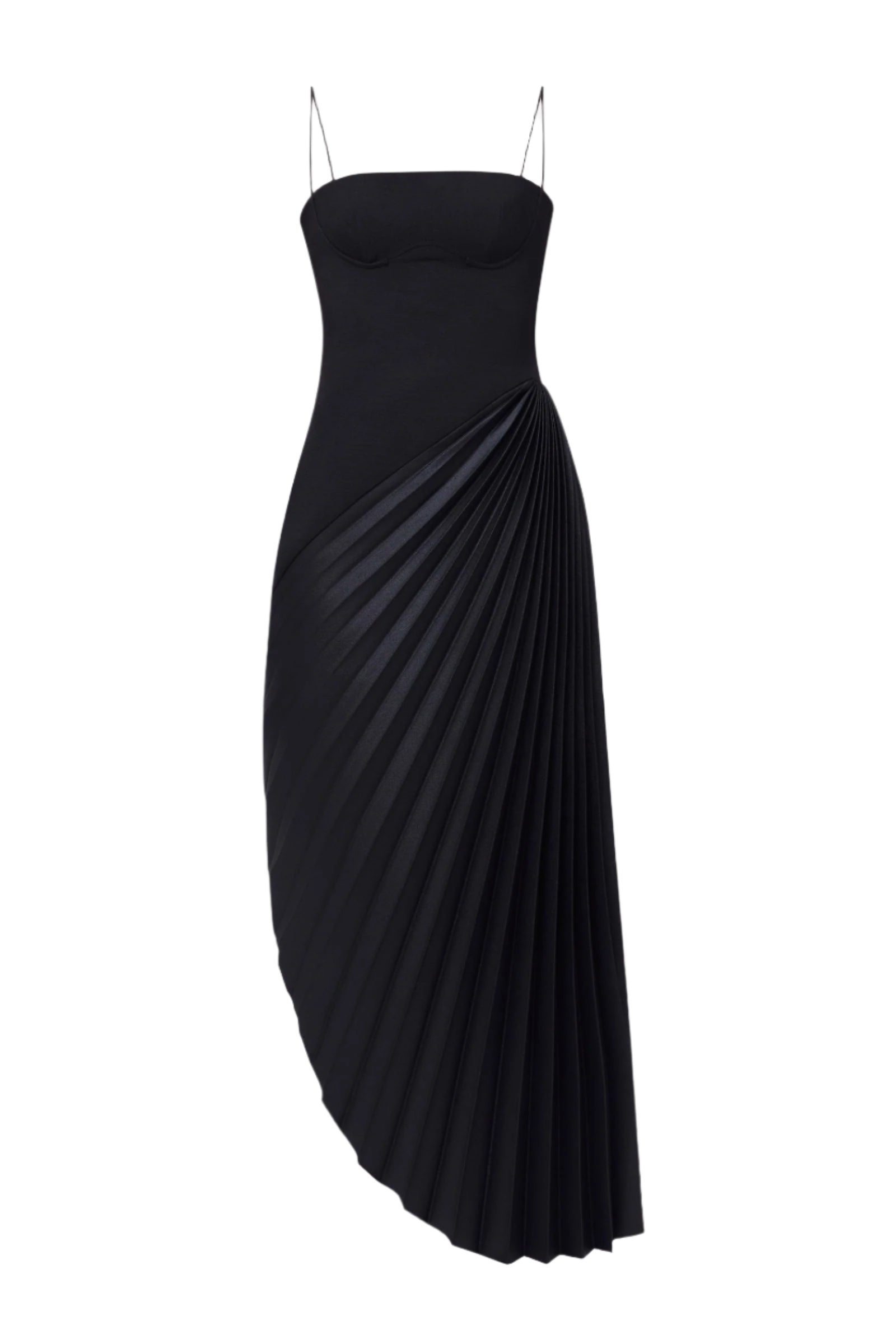 TARON ASYMMETRIC PLEAT MAXI DRESS FOR EVENTS