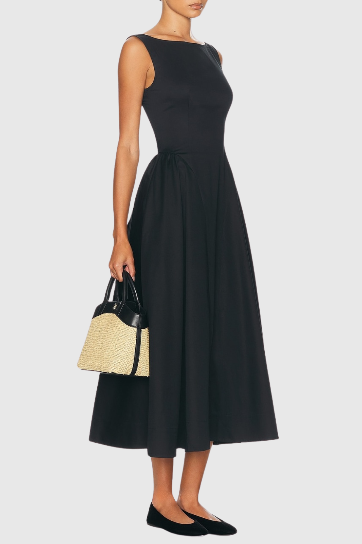 TaynaRuchedBacklessMidiDress-Black2 TAYNA RUCHED BACKLESS MIDI DRESS BLACK