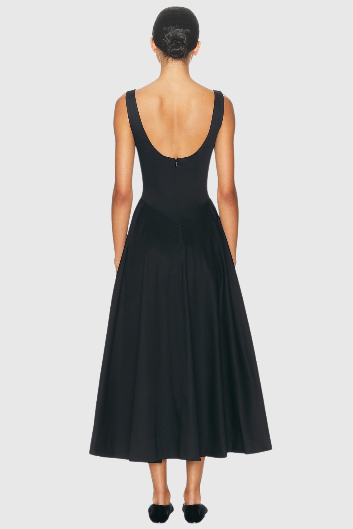 TaynaRuchedBacklessMidiDress-Black3 TAYNA RUCHED BACKLESS MIDI DRESS BLACK
