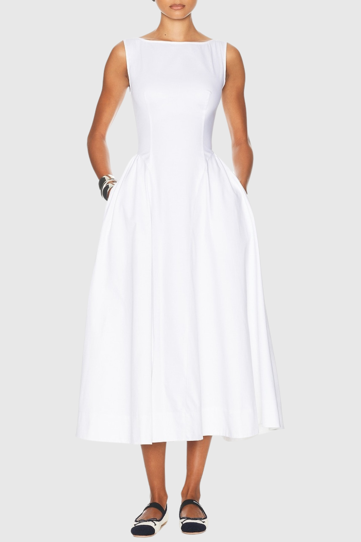 TaynaRuchedBacklessMidiDress-White2 TAYNA WHITE RUCHED BACKLESS MIDI DRESS
