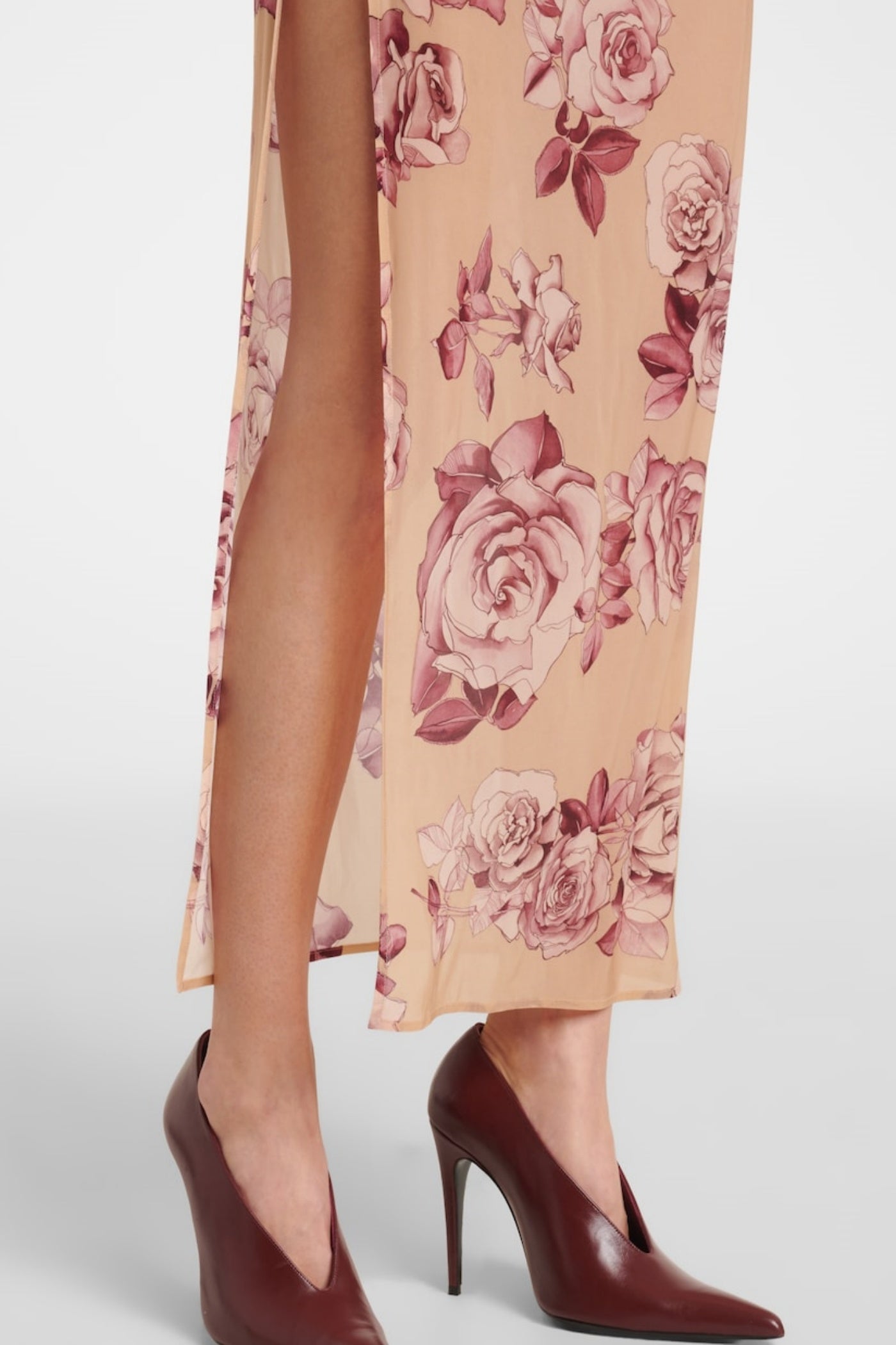 FLORAL STRAPLESS RUCHED MIDI DRESS, COCKTAIL PARTY