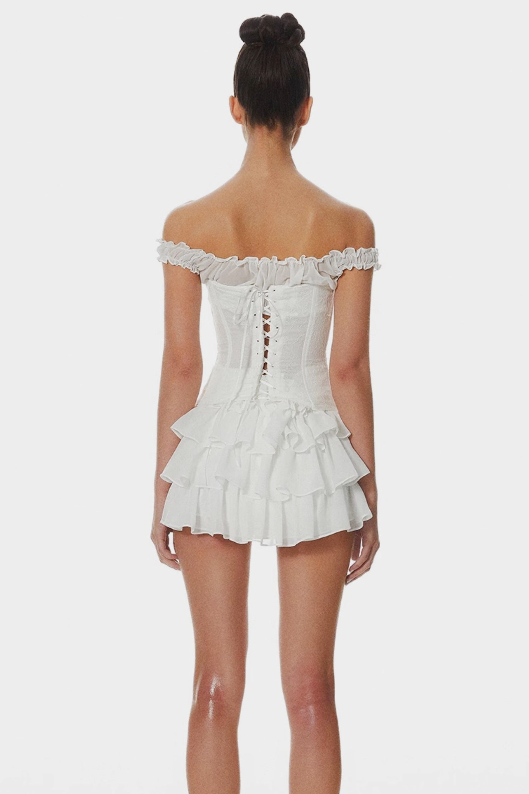 THARA LACE OFF-SHOULDER CORSET TOP