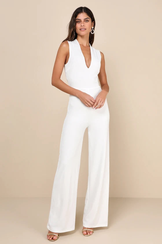ThinkingOutLoudWhiteBacklessJumpsuit BACKLESS WHITE JUMPSUIT FOR PARTY NIGHT