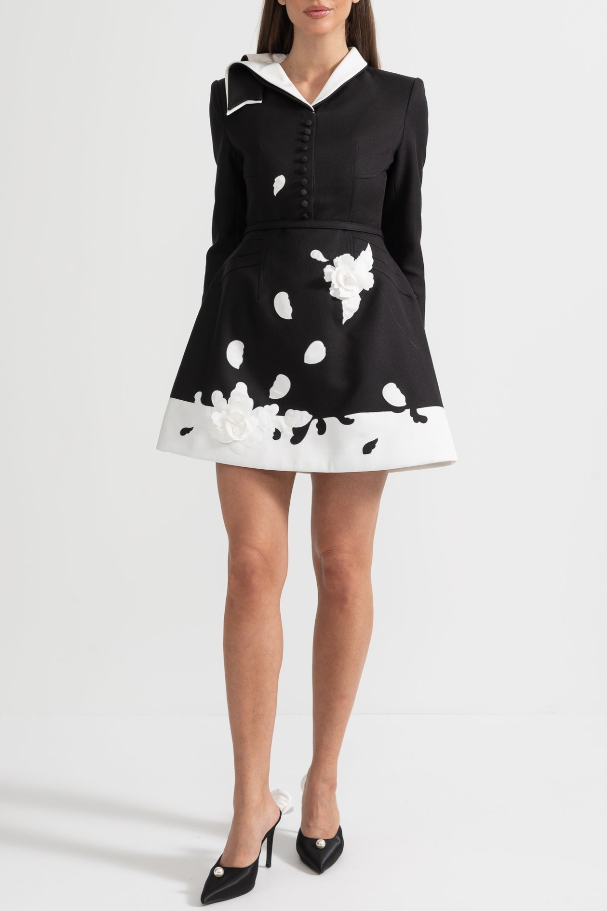 TiaiaFloralAppliqueContrastMiniDress-Black5 TIAIA FLORAL APPLIQUÉ CONTRAST BLACK MINI DRESS