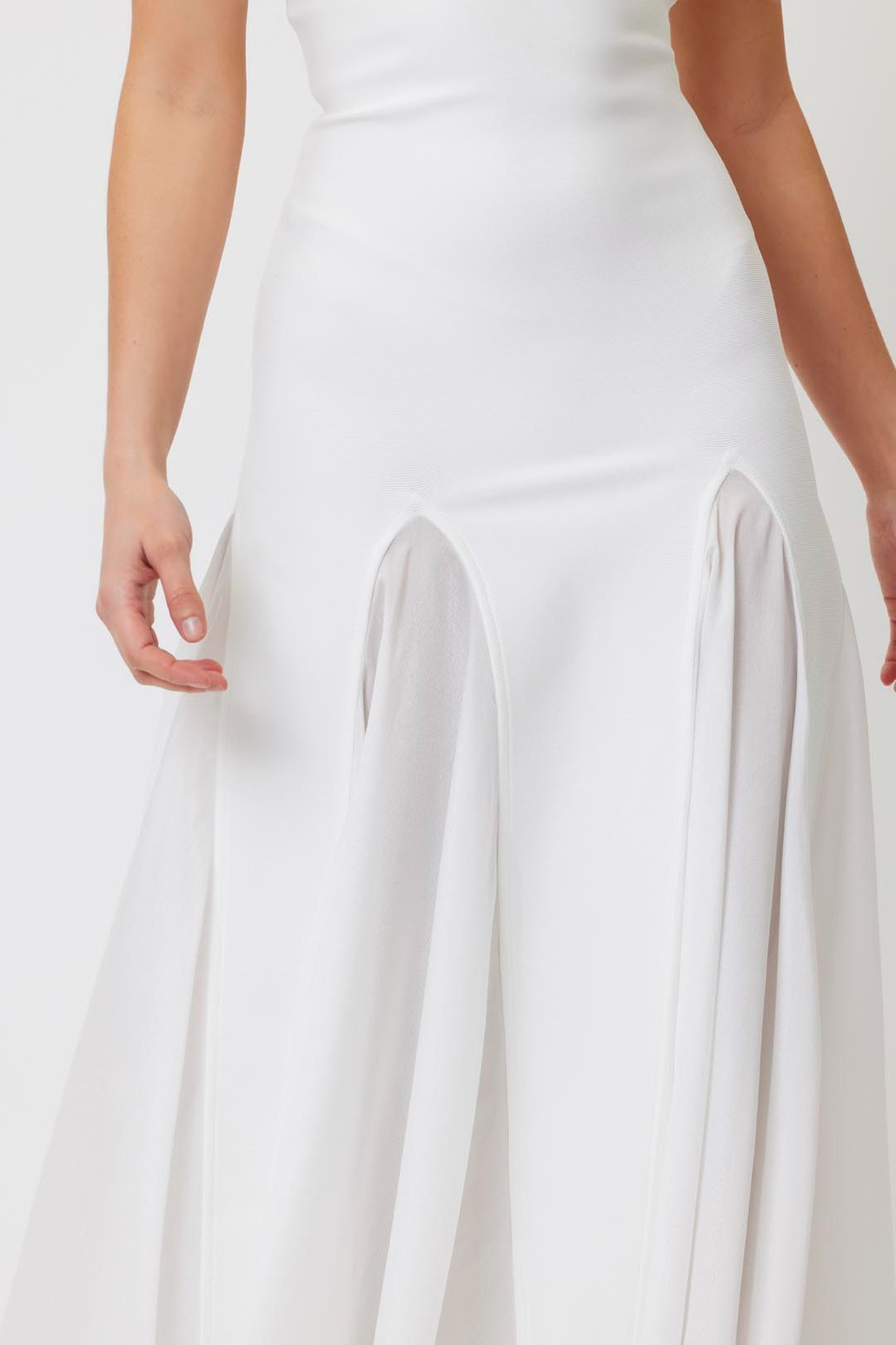 DIMIYA STRAPLESS MESH MAXI BANDAGE DRESS