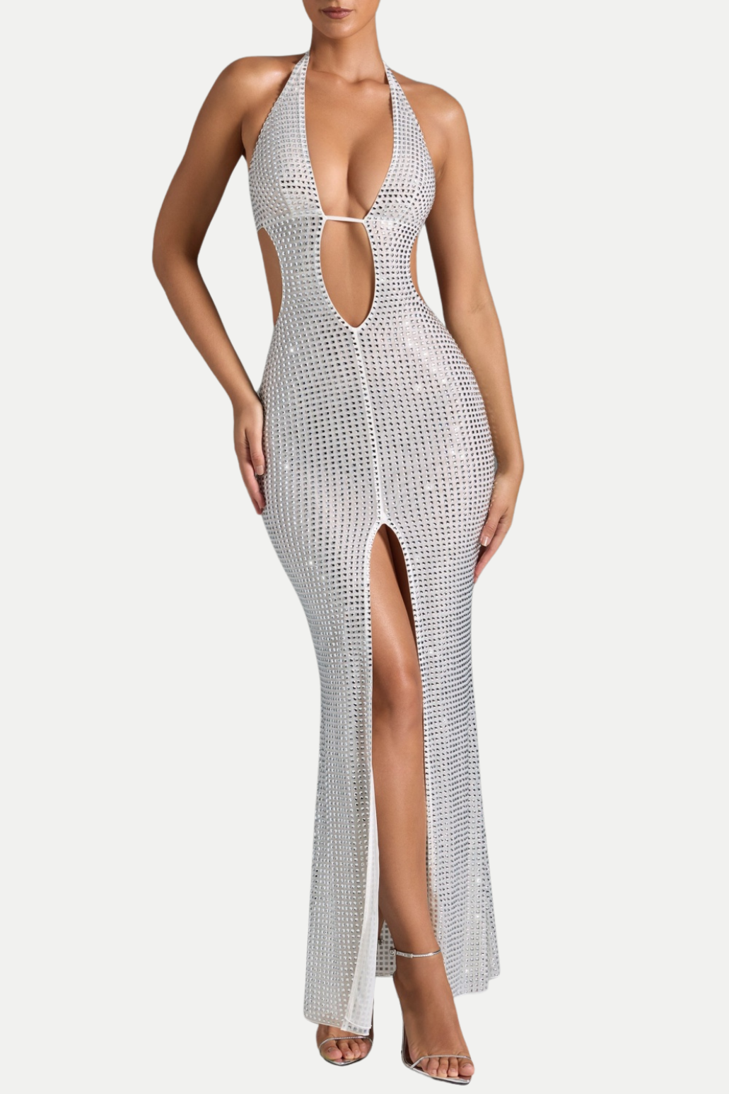 TorieHalterCrystalCutoutSlitMaxiDress2 TORIE HALTER CRYSTAL CUTOUT SLIT MAXI DRESS