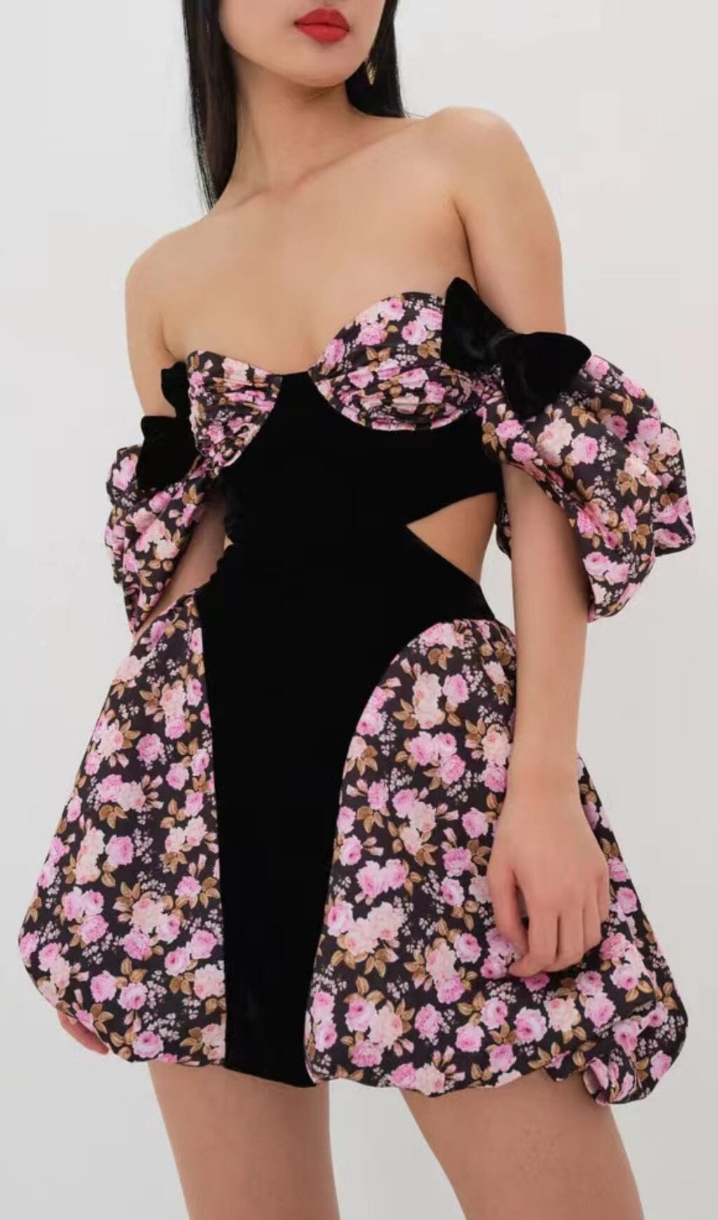 FLORAL OFF-SHOULDER MINI DRESS FOR PARTY