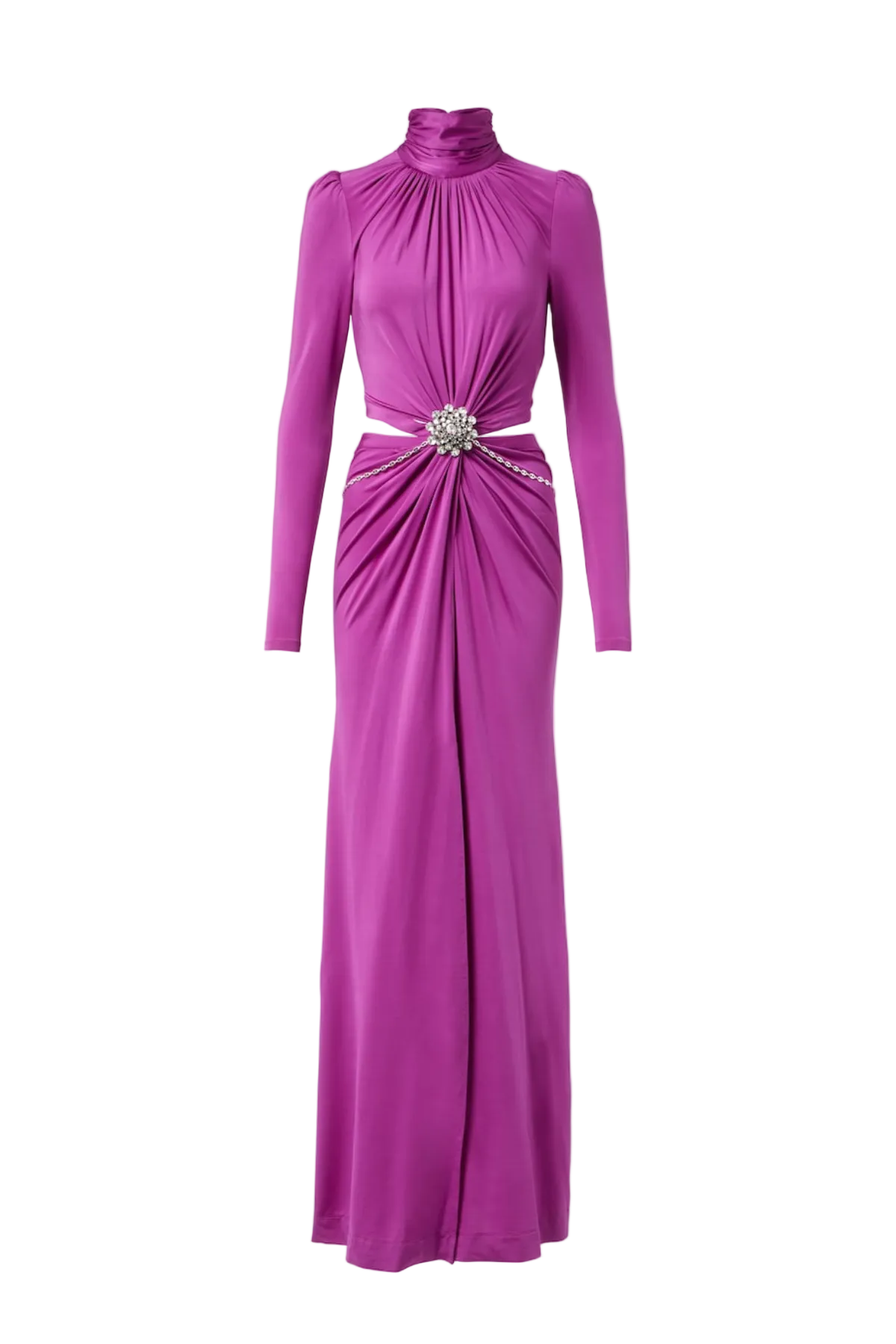 TRISA CRYSTAL CUTOUT MAXI DRESS - PURPLE PARTY GOWN