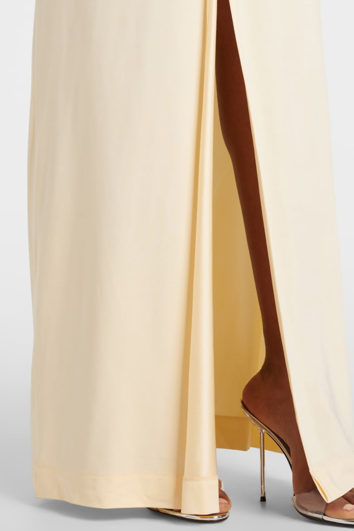 TRISA CRYSTAL CUTOUT YELLOW MAXI DRESS FOR EVENTS