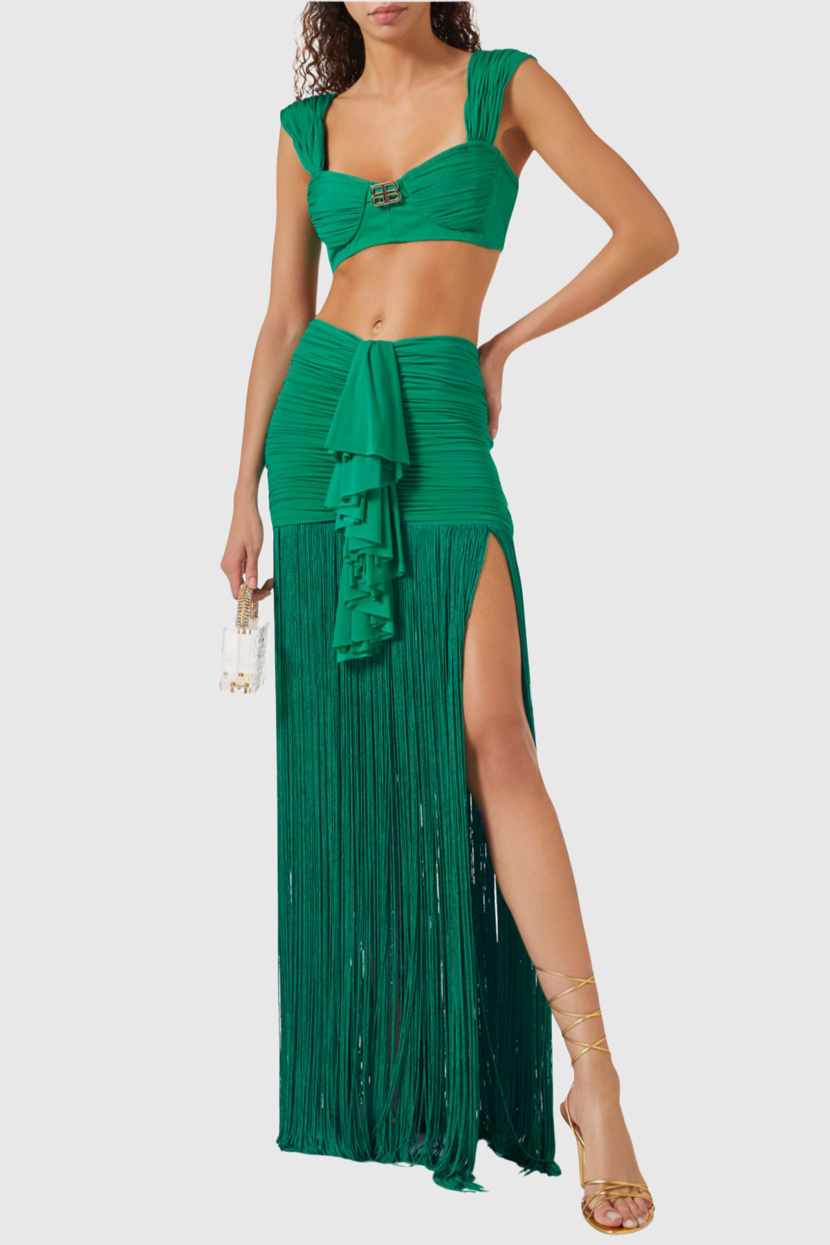 TYONSKA FRINGE RUCHED PARTY TWO PIECE SET