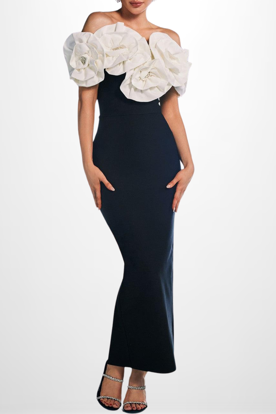OFF-SHOULDER FLORAL DRESS FOR WEDDING GUEST