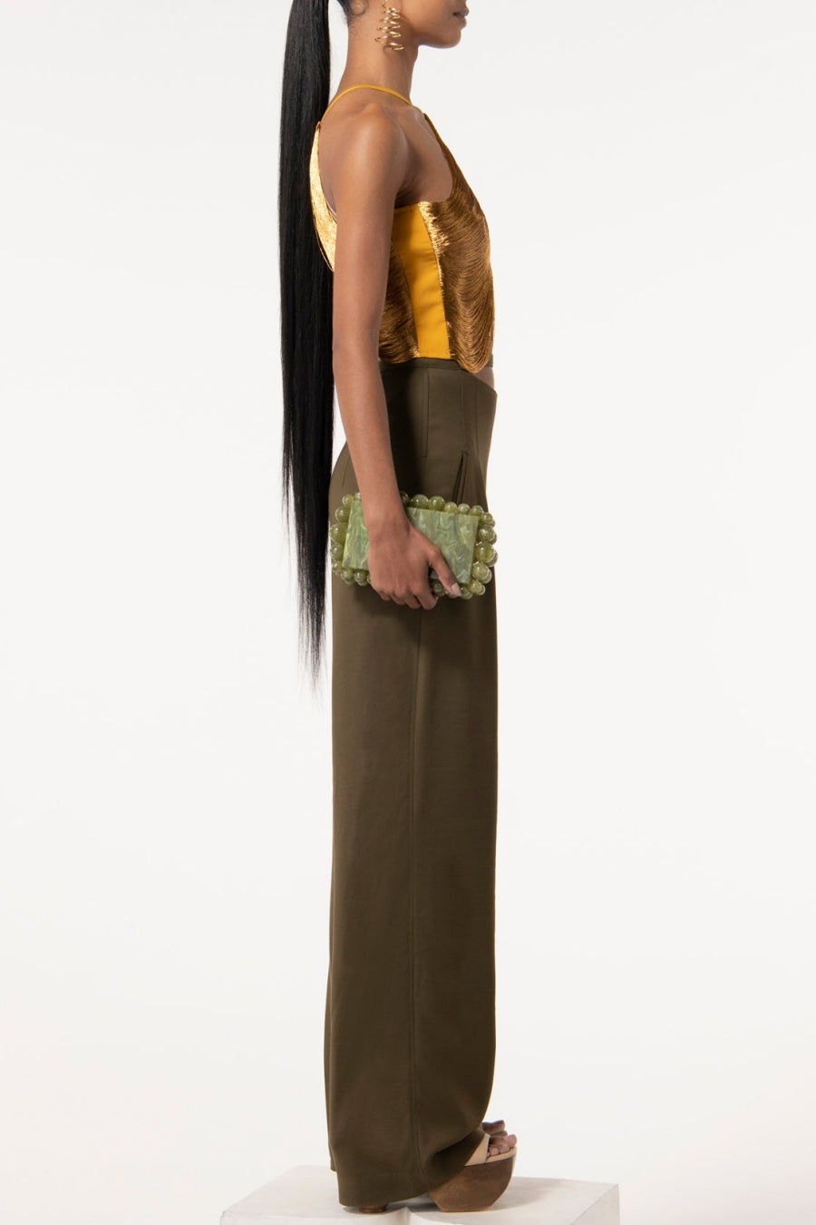 GOLD HALTER FRINGE TOP, PARTY CLUBWEAR