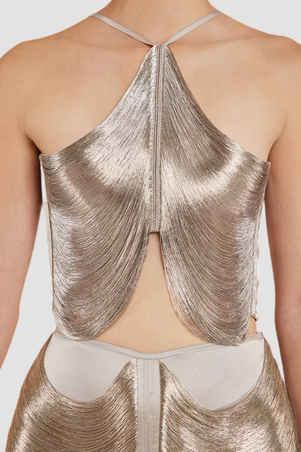 HALTER FRINGE TOP SILVER PARTY NIGHT OUT