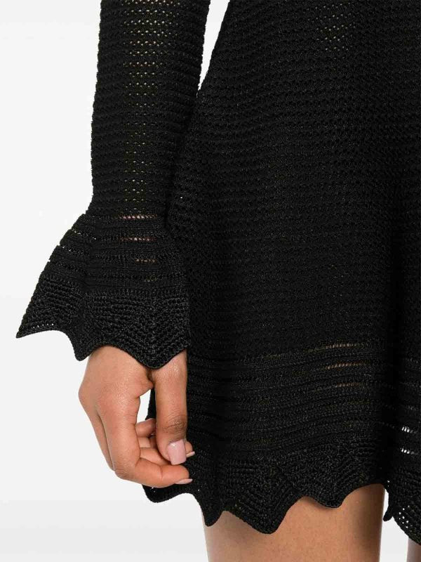 LAURA BLACK CUTOUT KNIT MINI PARTY DRESS