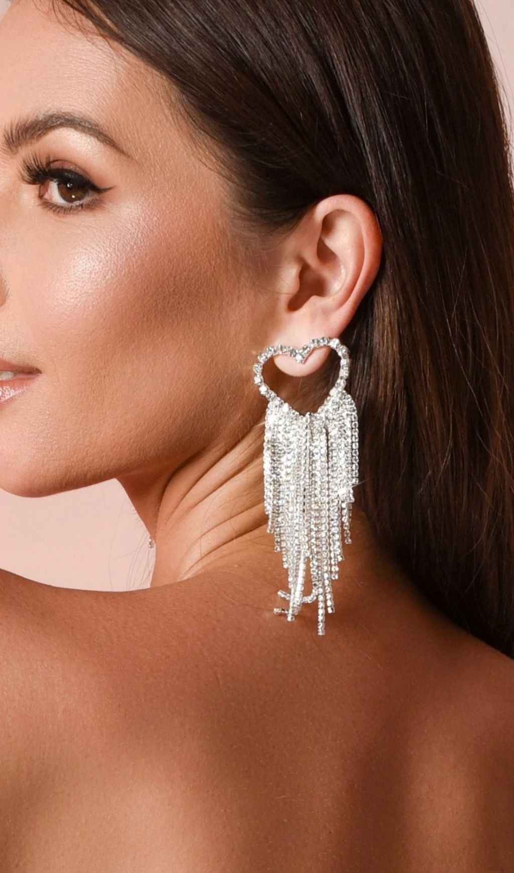VONDE RHINESTONE TASSEL EARRINGS FOR WEDDING PARTY
