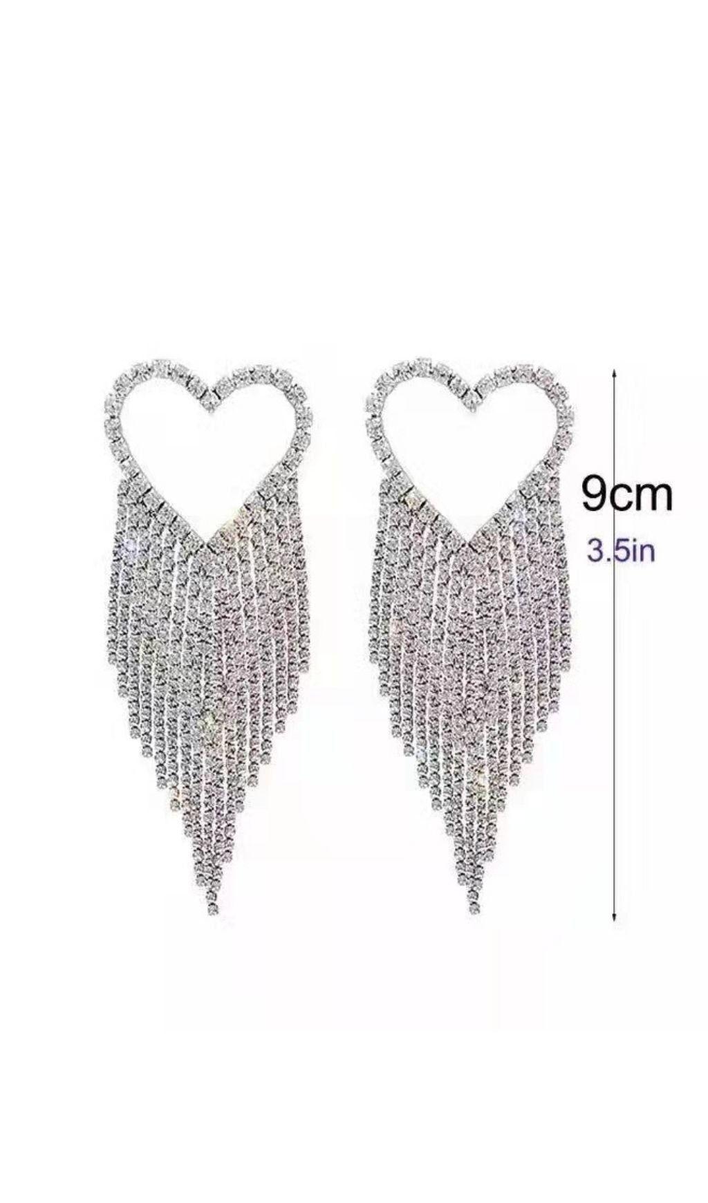 VONDE RHINESTONE TASSEL EARRINGS FOR WEDDING PARTY