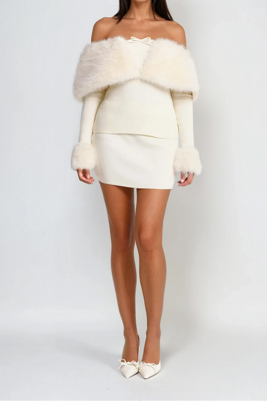 VyrissOffShoulderFurrySkirtSet_3 SHERRY OFF-SHOULDER FURRY SKIRT SET FOR PARTY