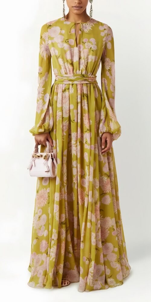 selena floral lace up puff sleeve maxi dress selena floral lace up puff sleeve maxi dress