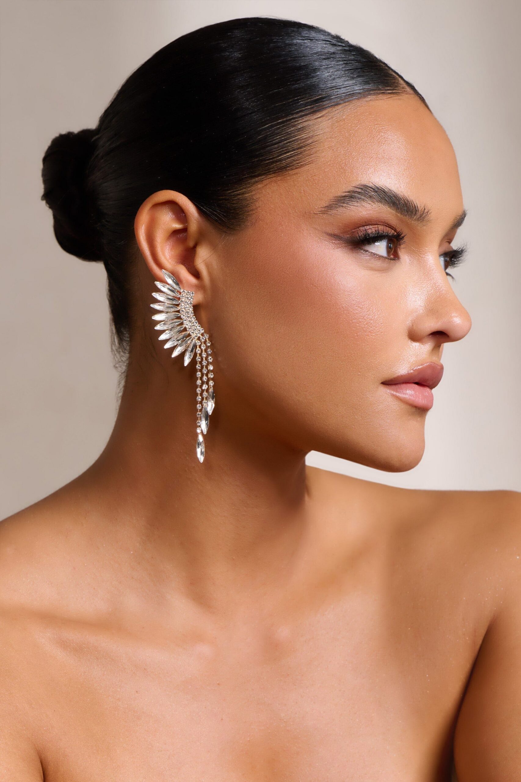 SILVER TIERED DROP EARRINGS FOR WEDDING PARTY