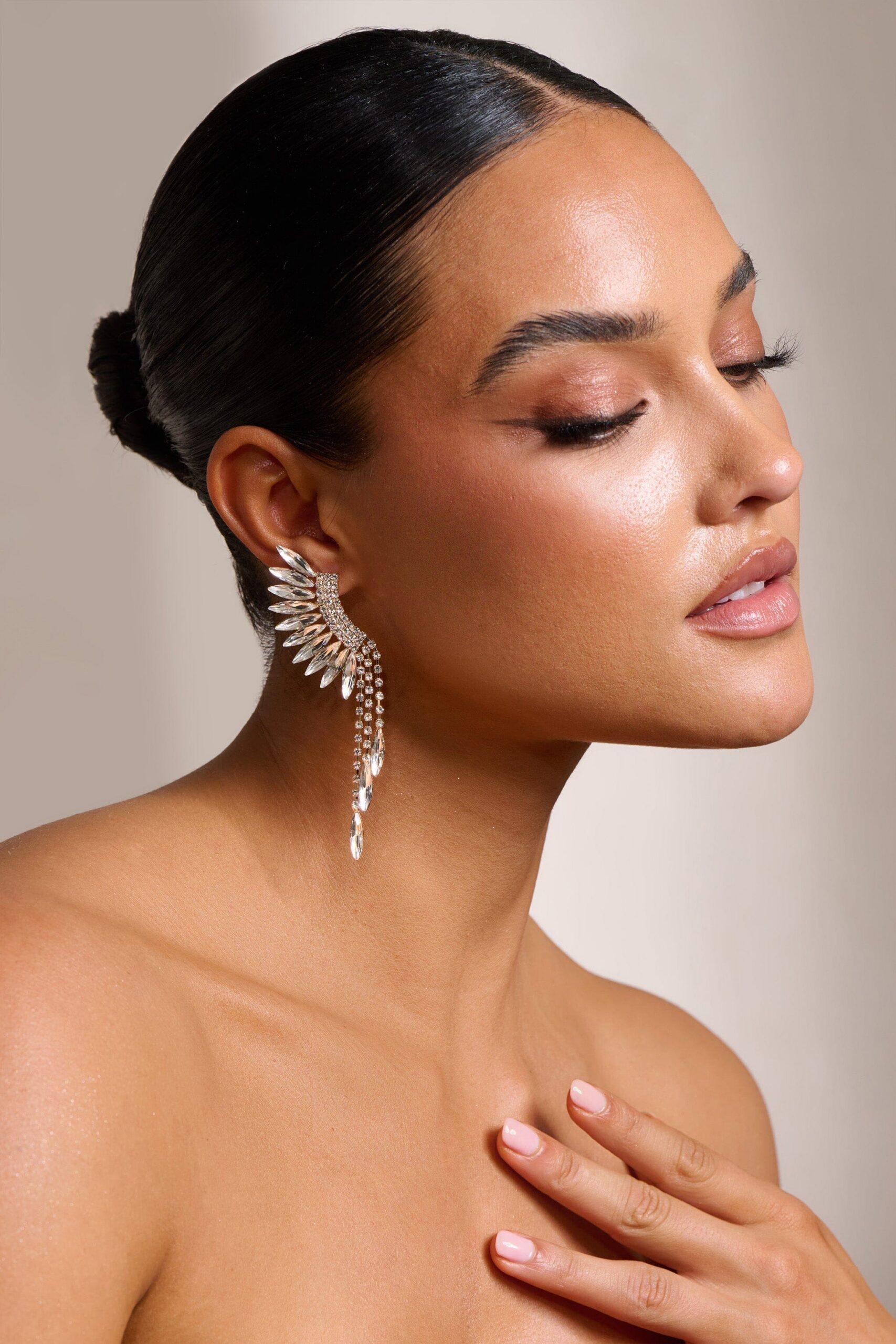 SILVER TIERED DROP EARRINGS FOR WEDDING PARTY