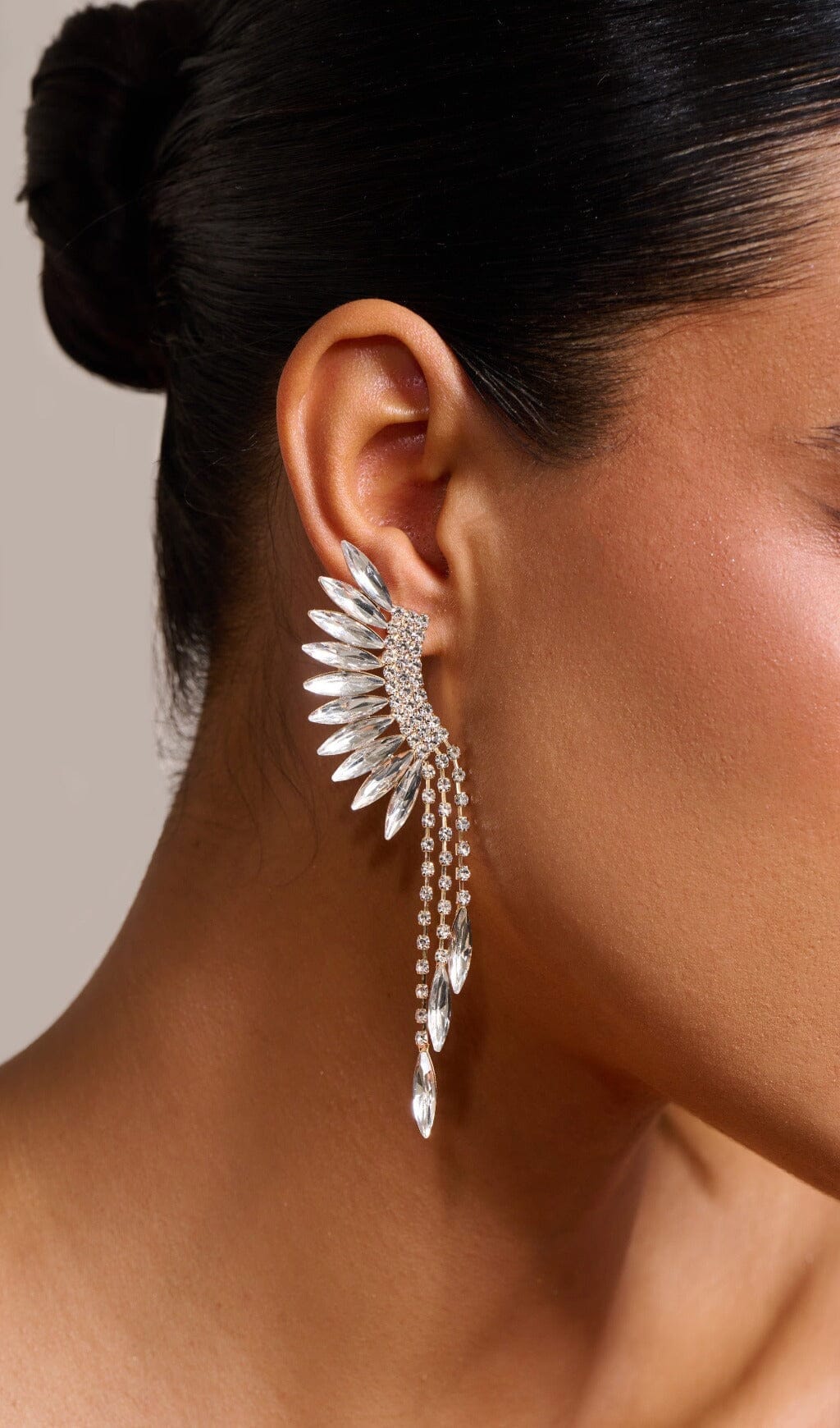 SILVER TIERED DROP EARRINGS FOR WEDDING PARTY