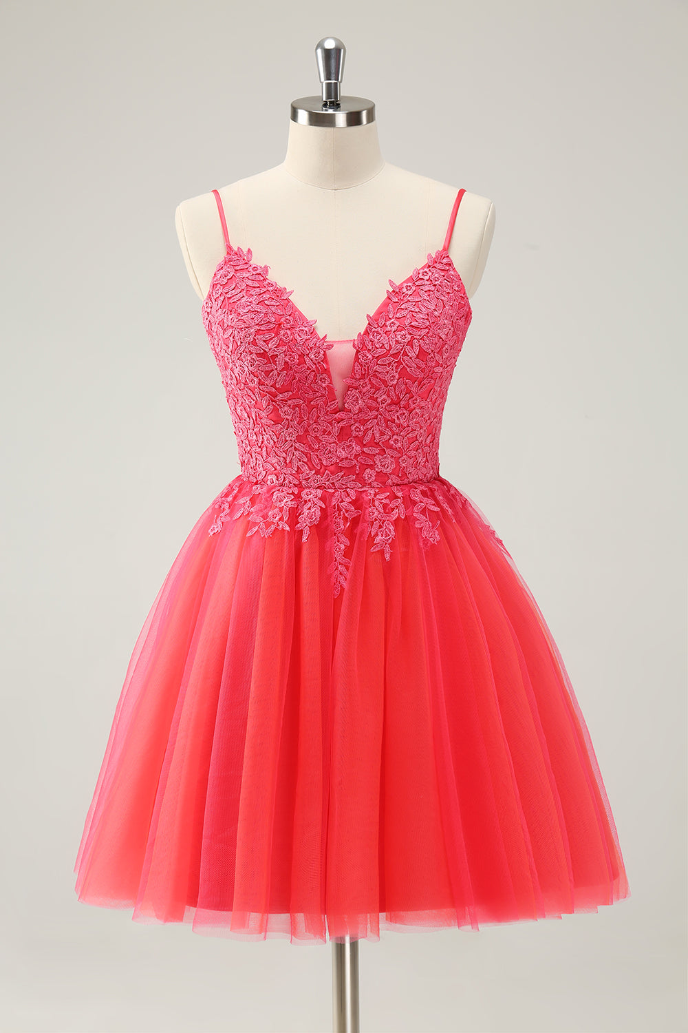 HOT PINK A-LINE HOME DRESS WITH APPLIQUES