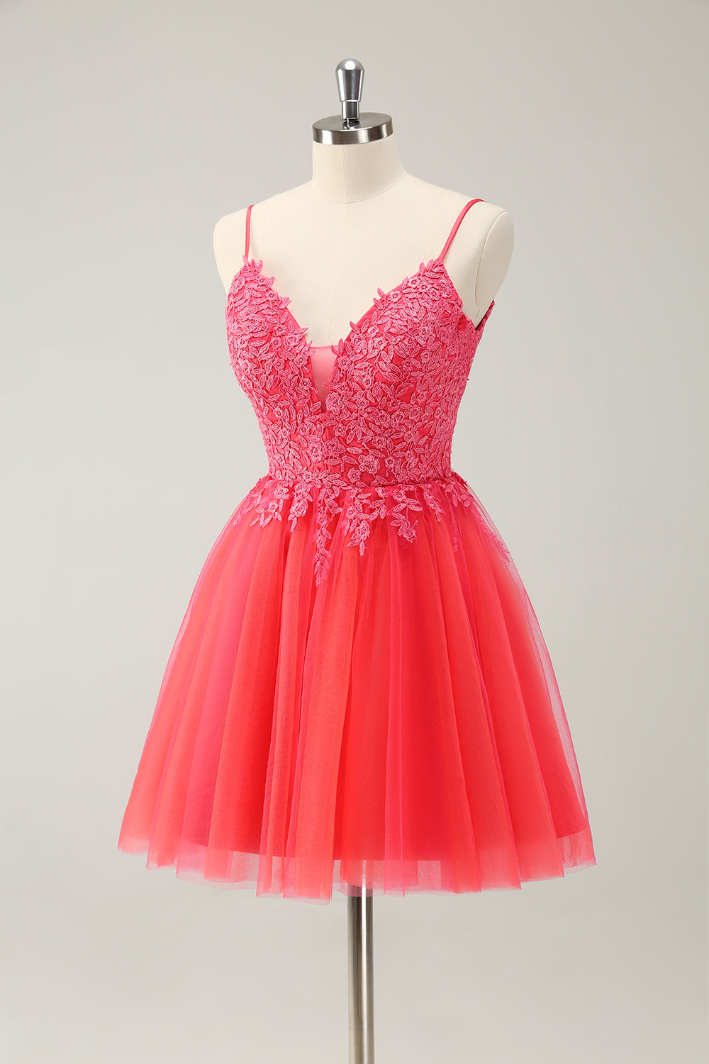 HOT PINK A-LINE HOME DRESS WITH APPLIQUES
