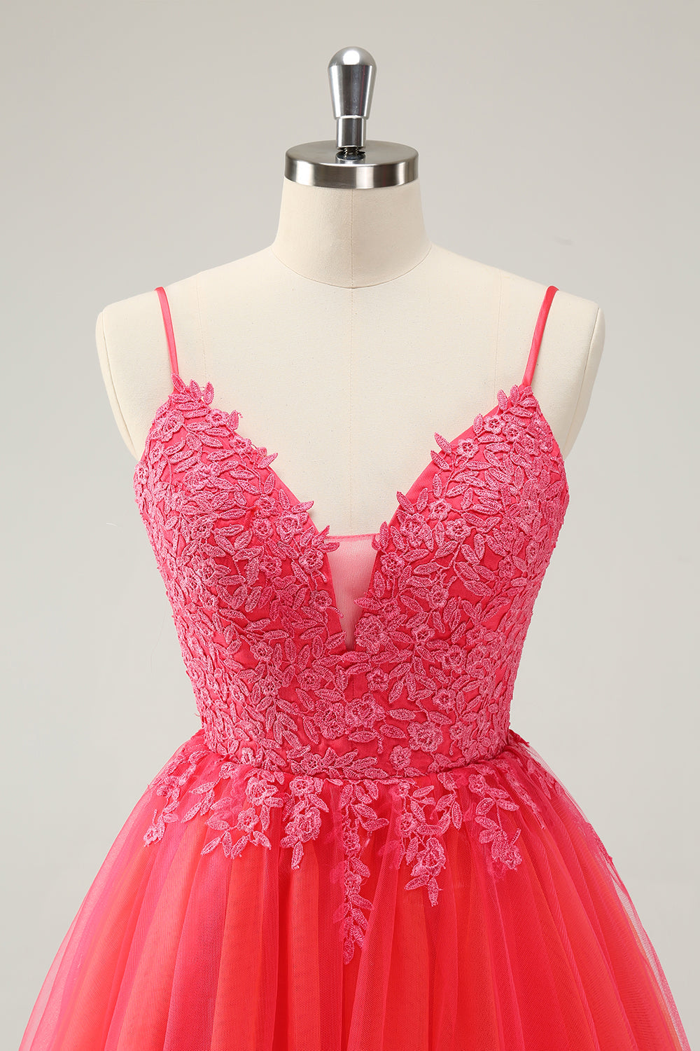 HOT PINK A-LINE HOME DRESS WITH APPLIQUES
